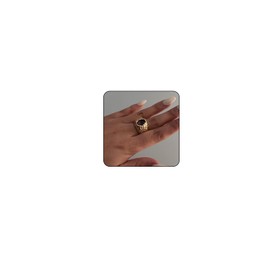 Vintage Boho Rhinestone Ring Gold Plated Elegant Crystal Ring Punk Irregular Geometric Opening Rings Midi Finger Ring Chunky Gold Statement Jewelry Gift for Women (Brown)