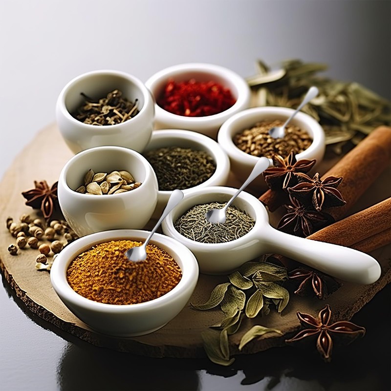 12pcs Stainless Steel Tiny Seasoning Spoons, 9cm Small Condiment Scoops