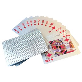 Hsthe Sea Premium Playing Cards, Poker Cards, Black Deluxe Playing Cards, Waterproof Poker Cards, Washable and Flexible, High-Quality Plastic (Silver)