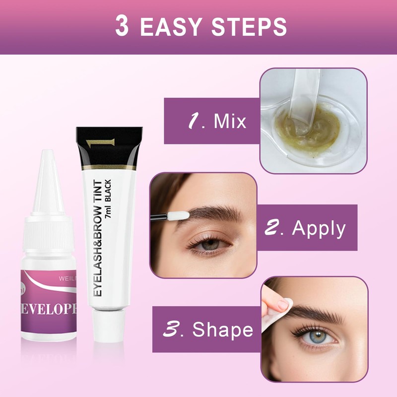 2-In-1 Brow & Lash Tint Kit, Black Eyelash & Eyebrow