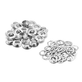 Mcoser 50 Sets Grommet Kit,Sliver Grommets Eyelets Kit,20MM Metal Eyelets Grommets with Washers for Tarpaulin Fabric Curtains Leather Clothing Shoes Belt
