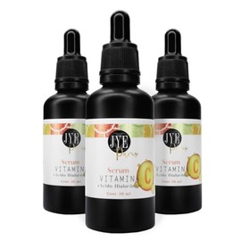 JYE Serum de Vitamina C enriquecedio con Acido Hialuronico, natural para todo tipo de piel, antiedad, antioxidante, Suero rejuvenecedor antimanchas.  