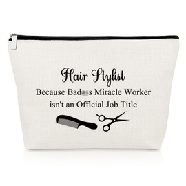 Funny Hair Stylist Gifts Makeup Bag Hairdresser Gifts for Women Hair Stylist Appreciation Gifts Cosmetic Bag Cosmetology School Graduation Gifts Salon Gifts for Stylist Thank You Gifts Cosmetic Pouch