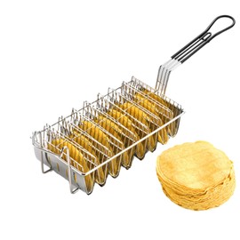 Taco Fryer Basket, Deep Fryer Taco Holder Basket V-Shaped Taco Shell Mold Taco Shell Fryer for Burritos and Tortillas (8 Shells)