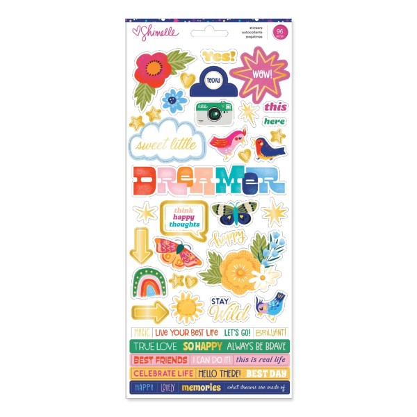 American Crafts Shimelle Main Character Energy Stickers 6"X12" 96/Pkg-Gold Foil