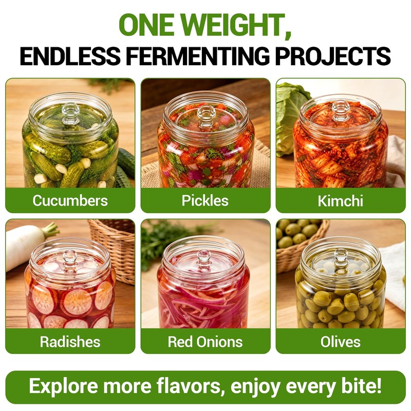 3-Pack Glass Fermentation Weights for Gallon Jars – 3.7 Inch