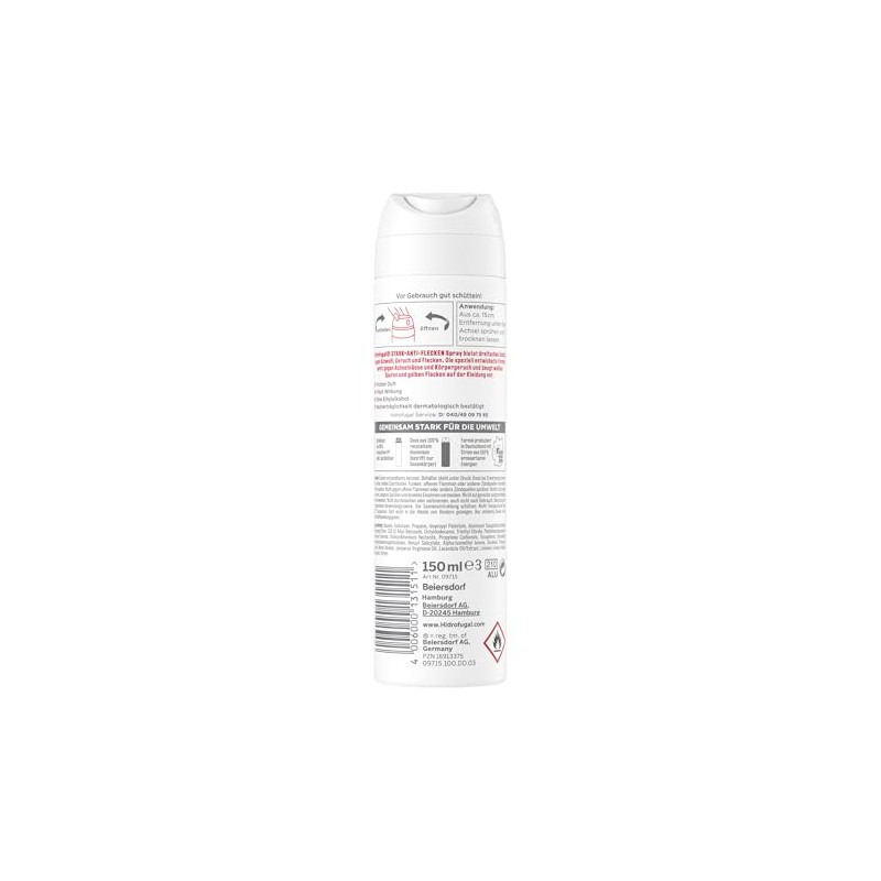 Hidrofugal STARK + ANTI-FLECKEN Spray, starker Antitranspirant Schutz gegen Schweiß,