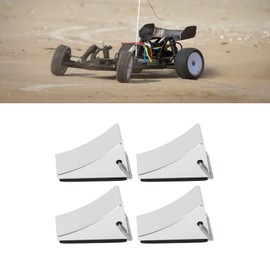 4PCS RC Model Car Wheel Chock Non Slip Bottom RC Aluminum Alloy Wheel Chock Set for Gen 8 for SCX1(Silver)