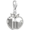 Sterling Silver New York Skyline Charm with Lobster Claw Clasp,