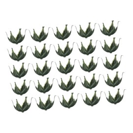 ARTIBETTER 1 Set 50pcs Receptacle Floral Calyxes Rose Leaves DIY Supplies Wreath Making Tools Flower Stem Base Flower Paddle Base Craft Calyxes Fake Rose Blue Vases Green Rose Plastic Flowers