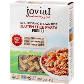 Jovial 100% Organic Gluten Free Brown Rice Pasta, Fusilli, 4 Count