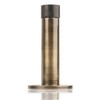 Projecting Door Stop Antique Brass 76mm Wall or Skirting Mounted