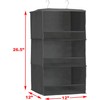 SimpleHouseware 3 Shelves Hanging Closet Organizer with Front Stopper, Dark