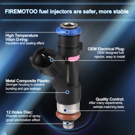 FIREMOTOO Fuel Injectors Set of 8 Compatible with Nissan Armada 2005-2014 Frontier 2006-2014 Xterra 2005-2014 Titan 2004-2012 Pathfinder 2004-2010 Replace 0280158007 12 Holes