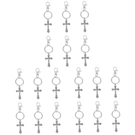 ABOOFAN 18 PCS Key Chain Religious Key Rings Jesus Key Ring Christian Decor Bag Decoration Keychains Keychain Wallet Key Holder Retro Decor Silver Key Ring Crystal