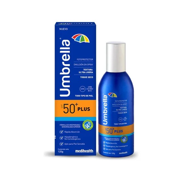 Umbrella Plus SPF 50+,water resistence,todo tipo de piel