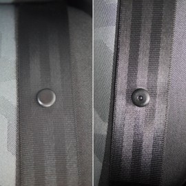 Strap Button for Car Strap, 40 Pairs, Made of Hard Plastic, in Black, Can be Used with Most Car Straps, Strap Return Lock Replacement, Seat Belt Stopper, Car Belt Rivet Seat