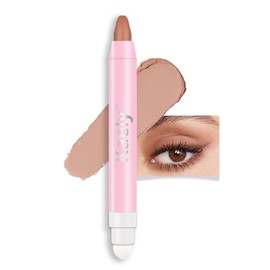evpct 1Pcs Caramel Matte Cream Eye Shadow Brightener Sticks for Eyes Waterproof Pigmented, Double Ended Cream Eyeshadow Stick Pencil Pen with Applicator, Eye Shadow Palette Highlighter Makeup 30