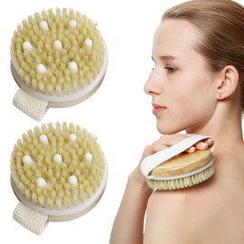 Dry Brush Body Brush Pack of 2 Dry Brush Massage Brush Dry Brushing Body Brush for Massage Brush Body and Dry Brush Lymphatic Drainage Dry Massage Brush Remove Dead Skin