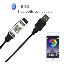 TOPXCDZ Mini RGB Bluetooth Controller USB 5V Music Bluetooth LED Controller Light Strip Controller for RGB LED Strip