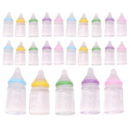 Kichvoe 30 Pcs Doll Bottle Set Miniature Mini Bottle Plastic Mini Milk Bottle Dollhouse Feeding Bottle Novelty Tiny Candy Jar for Baptism DIY Craft