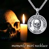 CUPENDA Memento Mori Necklace 925 Sterling Silver Gothic Skull Memento