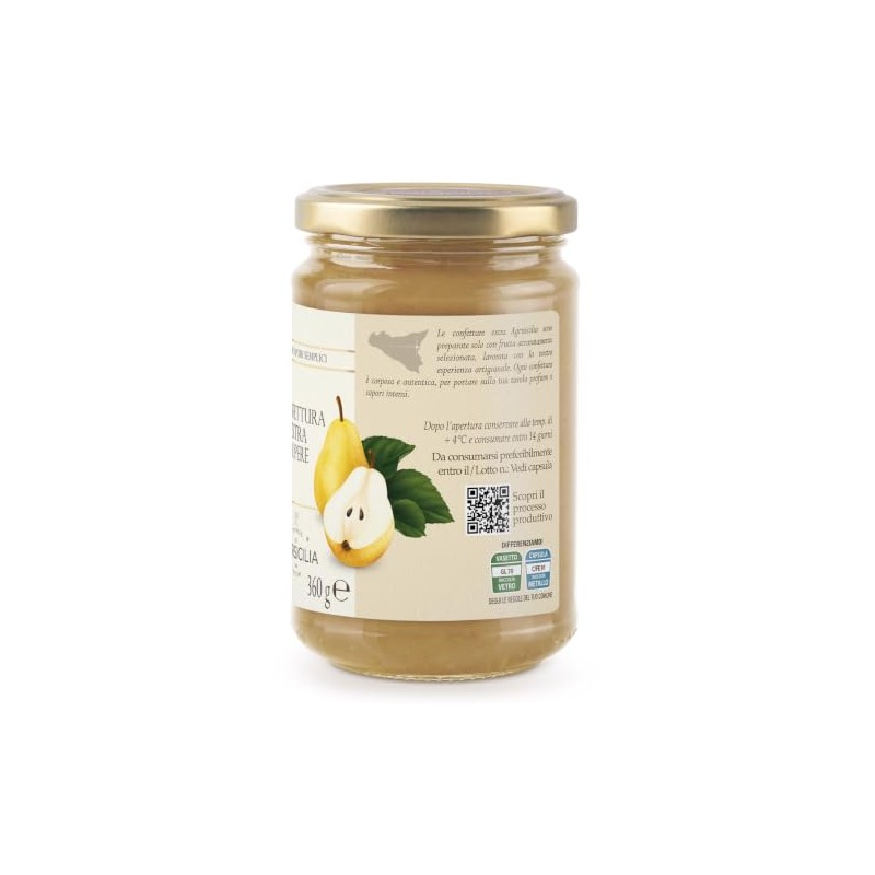 Agrisicilia confettura extra di Pere, dolcezza naturale, ottima con pecorino