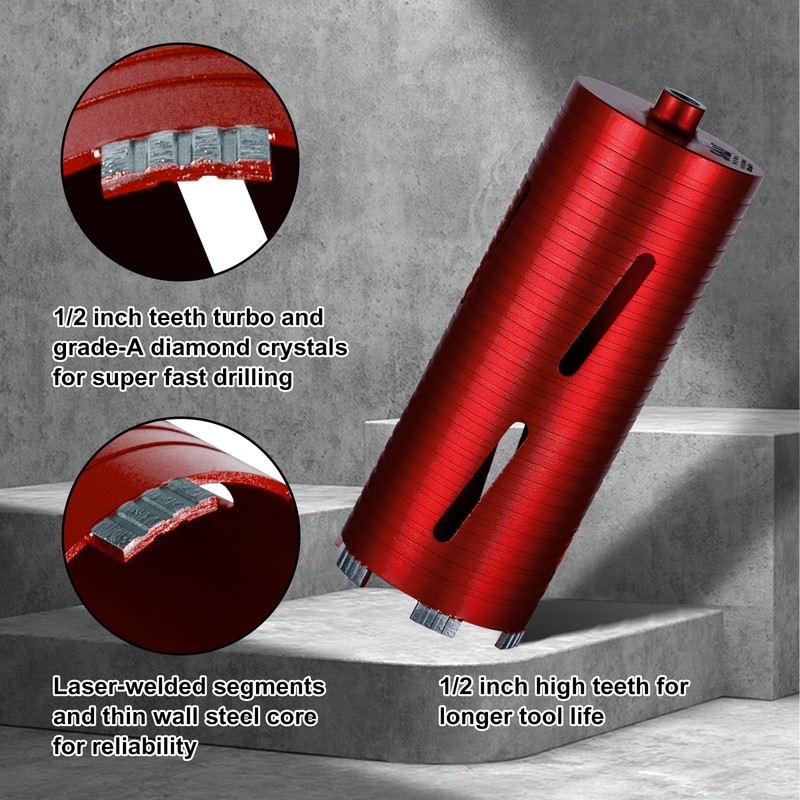 SALI Diamond Core Drill Bits 2 1/2" Diameter 10"/254mm Drilling