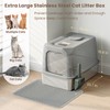 XL Stainless Steel Litter Box with Lid, Plasma Deodorizing Metal
