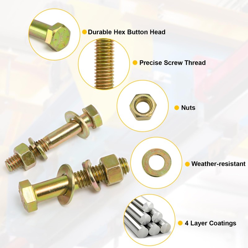 1000PCS Grade 8 Bolt Assortment Kit, Heavy Duty Bolts and