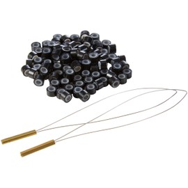 Balmain Rings Black for DoubleHair and Fill-In Soft Ring Extensions (Pack of 100)