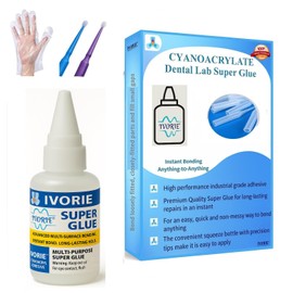 Super Glue Adhesive Instant Bonding Cyanoacrylate Acrylic - Dental Laboratory Tools (Transparent Clear Color - 20gr)