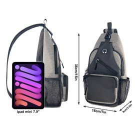 Javolto Crossbody Sling Bag for Men with Adjustable Shoulder Strap Shoulder Backpack Chest Bag Travel Hiking Daypacks, Dark Purple, 15 x 7 x 3.5 inches, Sport