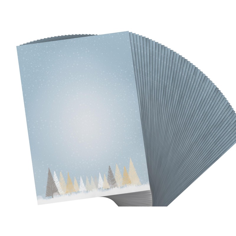 Christmas Letter Paper set Winter Fairytale Forest 50 Sheets Christmas