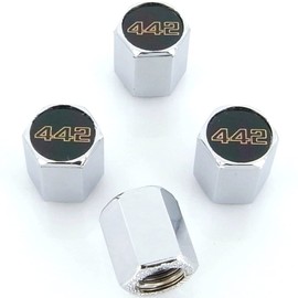 Elite Automotive Products, Inc. Logo Tire Stem Valve Caps for Oldsmobile 442 (Chrome)