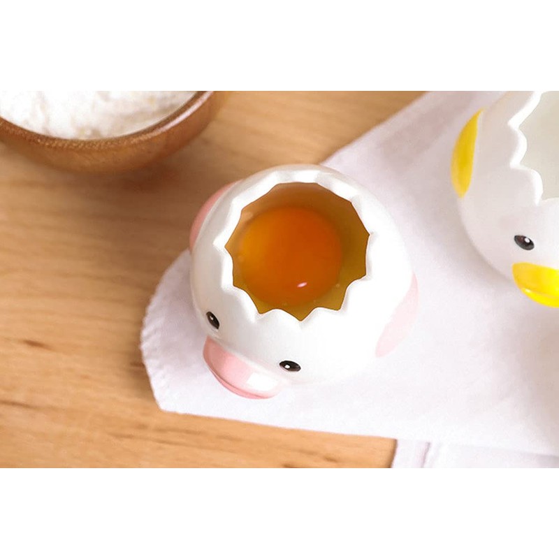 LuoCoCo Cute Egg Separator, Ceramics Vomiting Chicken Egg Yolk White
