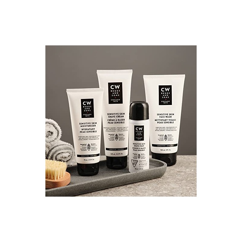 CW Beggs and Sons Sensitive Skin Moisturizer for Men, Hypoallergenic