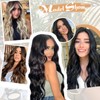 Iswlhics Long Black Wig for Women, Long Wavy Lace Hairline