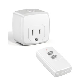HBN Remote Control Outlet Plug – Use Indoors or Outdoors in Covered/Dry Areas (Not Waterproof), 12V A23 Battery Included, 15A/1875W, 1 Outlet+1 Remote, 100FT RF Range
