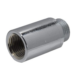 Thread Extension with Internal Square Male Thread G 1/4 Inch Length 43 mm, 16 Bar Chrome-Plated Brass