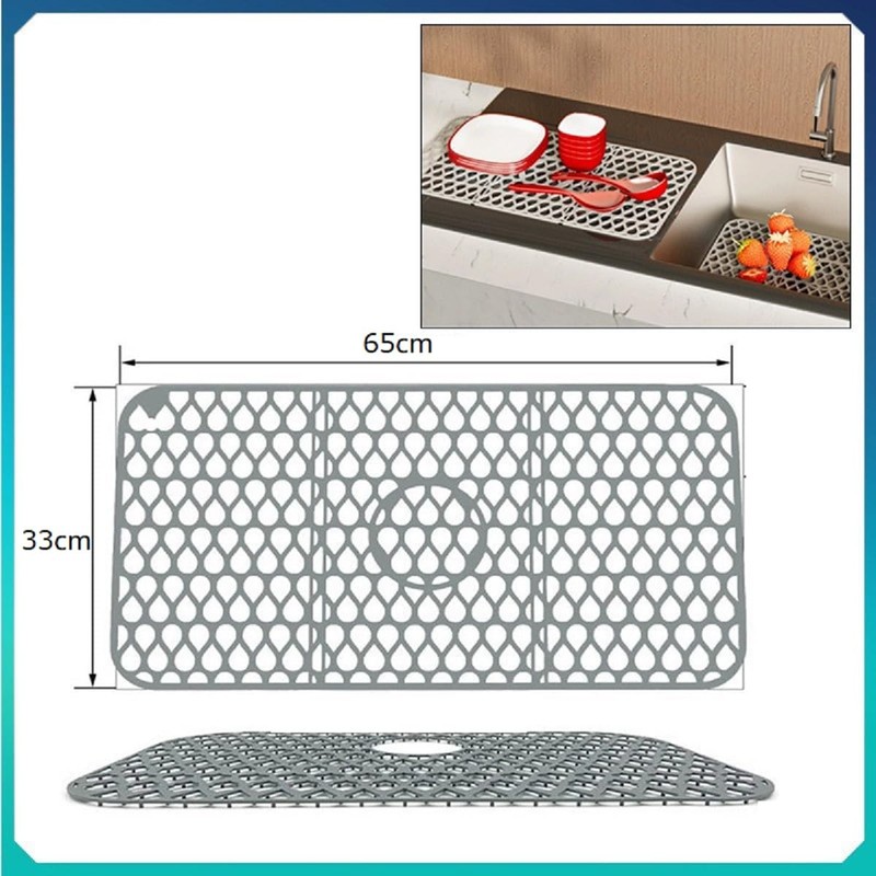 siawadeky シンクマット シリコン 断熱マット 裁断可能 水切りマット 滑り止め 乾燥マット プレートホルダー 傷防止