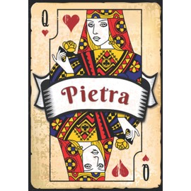Pietra: Taccuino A5 | Nome personalizzato Pietra | Regalo di compleanno per moglie, mamma, sorella, figlia ... | Design: carte da gioco | 120 pagine a righe, piccolo formato A5 (14.8 x 21 cm)