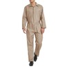 TopTie Blended Long Sleeve Coverall for Men, Khaki Coverall Regular
