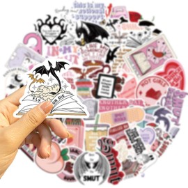 Bookish Smutty Stickers 52 Pcs Waterproof Funny Bookish Stickers for Water Bottle Skateboard Laptop Helmet Bike Motorcycle Scrapbook Car Luggage,Vinyl Cartoon Cute Read Sticker for Girls Adults