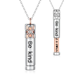 Cujiesp Be Kind Of A B Necklace 925 Sterling Silver Be Kind of A B Hidden Message Necklace Best Friends Sorority Sisters Friendship Gifts for Women