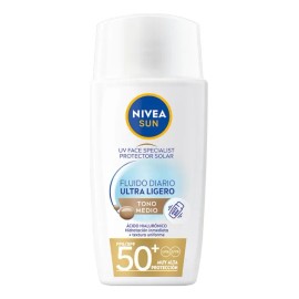 Protector Solar Facial NIVEA SUN Fluido Diario Tono Medio + Antioxidantes Fps50+ 40Ml