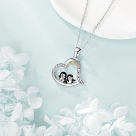 JERWLI Penguin Necklace 925 Sterling Silver Penguin Gifts Cute Animal Pendant for Women Lover