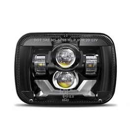 HWSTAR H6054 5x7 7x6 Led Headlight Compatible with Jeep Cherokee XJ Wrangler YJ [ DOT][Anti-glare][DRL Turn Signal][Hi/Low Sealed Beam] Ford Chevy GMC Toyota Nissan Dodge etc One Pack
