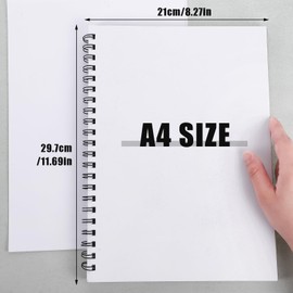 A4 Sketch Books, 200GSM Thick Paper Spiral Bound Sketchbook Hardback Sketch Pad for Drawing and Sketching 40 Sheets/80 Pages