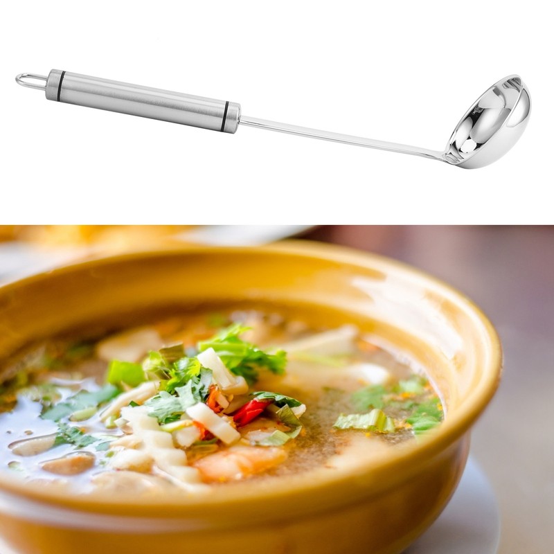 Soup Ladle with Long Handle 304 Stainless Steel Multifunctional Soup